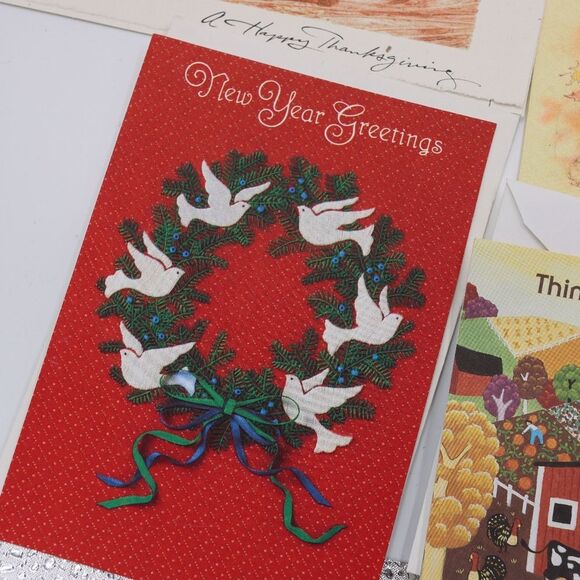 Vintage Lot of Greeting Cards Thanksgiving Christmas Birthday Funny Assorted Car - Picture 5 of 11